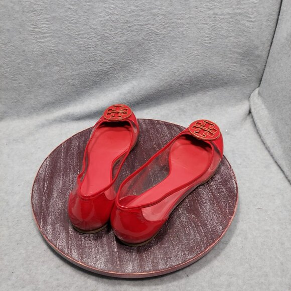 Tory Burch Red Logo Jelly Ballet Flats Womens Size 10 - Picture 4 of 12